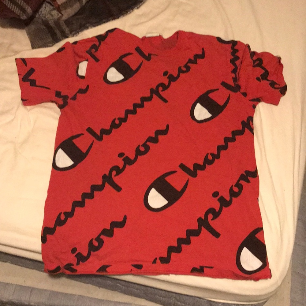 Red Champion All over Graphic Shirt